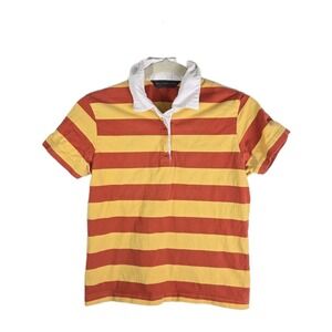 Abercrombie And Fitch Y2K Rugby Striped Polo Shirt Womens Size Small